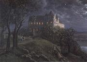 Oehme, Ernst Ferdinand Burg Scharfenberg by Night china oil painting artist